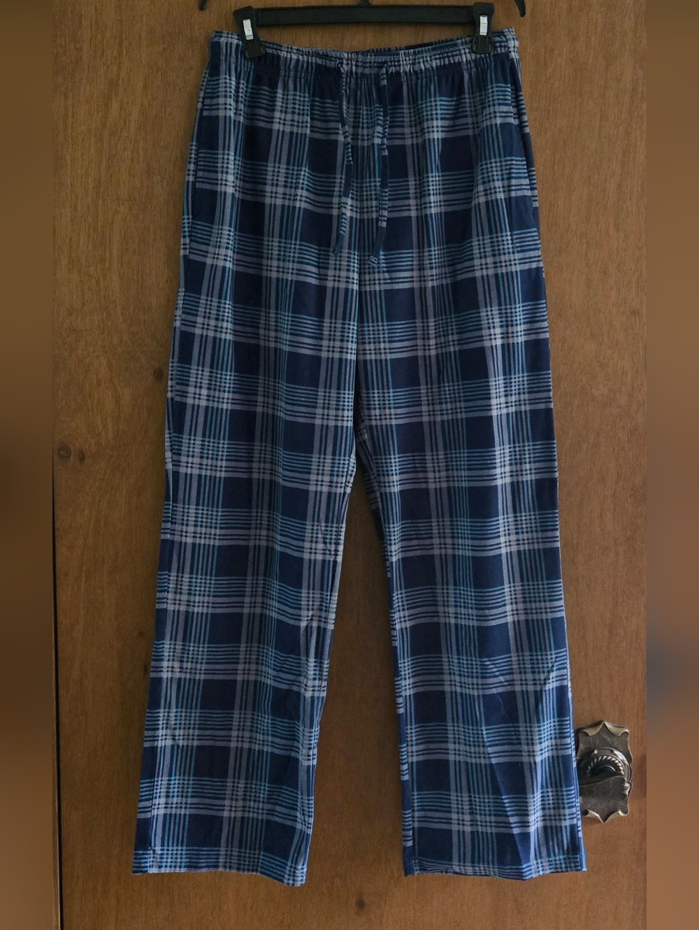 Men's Navy Plaid Comfortable Lounge Pants
